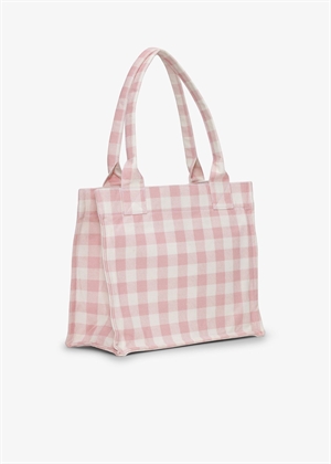 Large easy vichy pocket shopper Bleached Mauve A6893 Ganni 